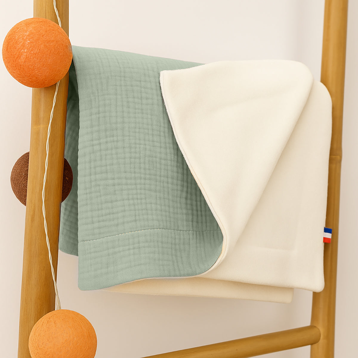 Bio-Baumwoll-Fleece-Decke - Grün
