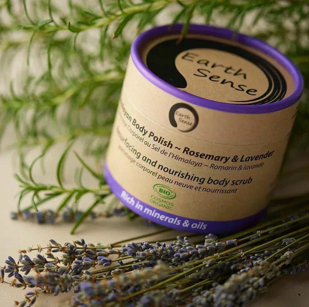 Organic Certified Body Polish Exfoliant - Lavender & Rosemary 200ml - - EcoGlow Essence