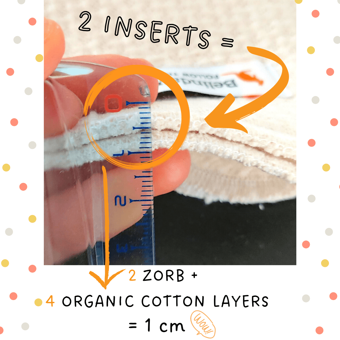 INSERTI in Zorb® Organic Cotton con Antimicrobial SILVADUR® per