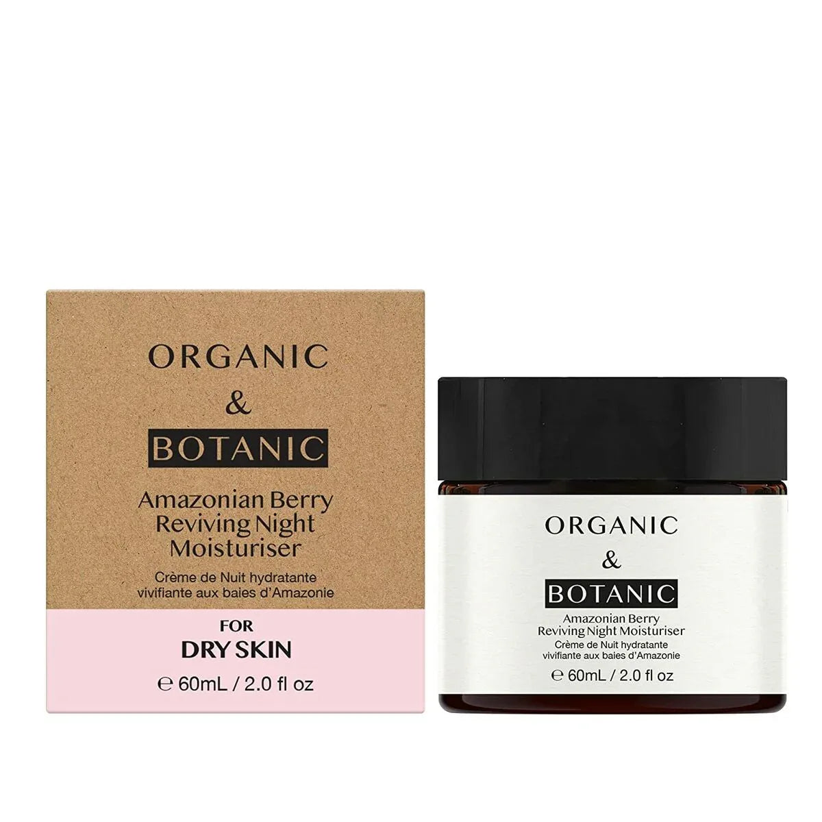 Night Cream Organic & Botanic Amazonian Berry Moisturizing 60 ml - EcoGlow Essence