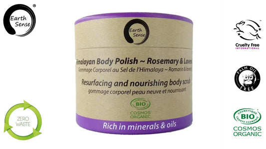 Organic Certified Body Polish Exfoliant - Lavender & Rosemary 200ml - - EcoGlow Essence