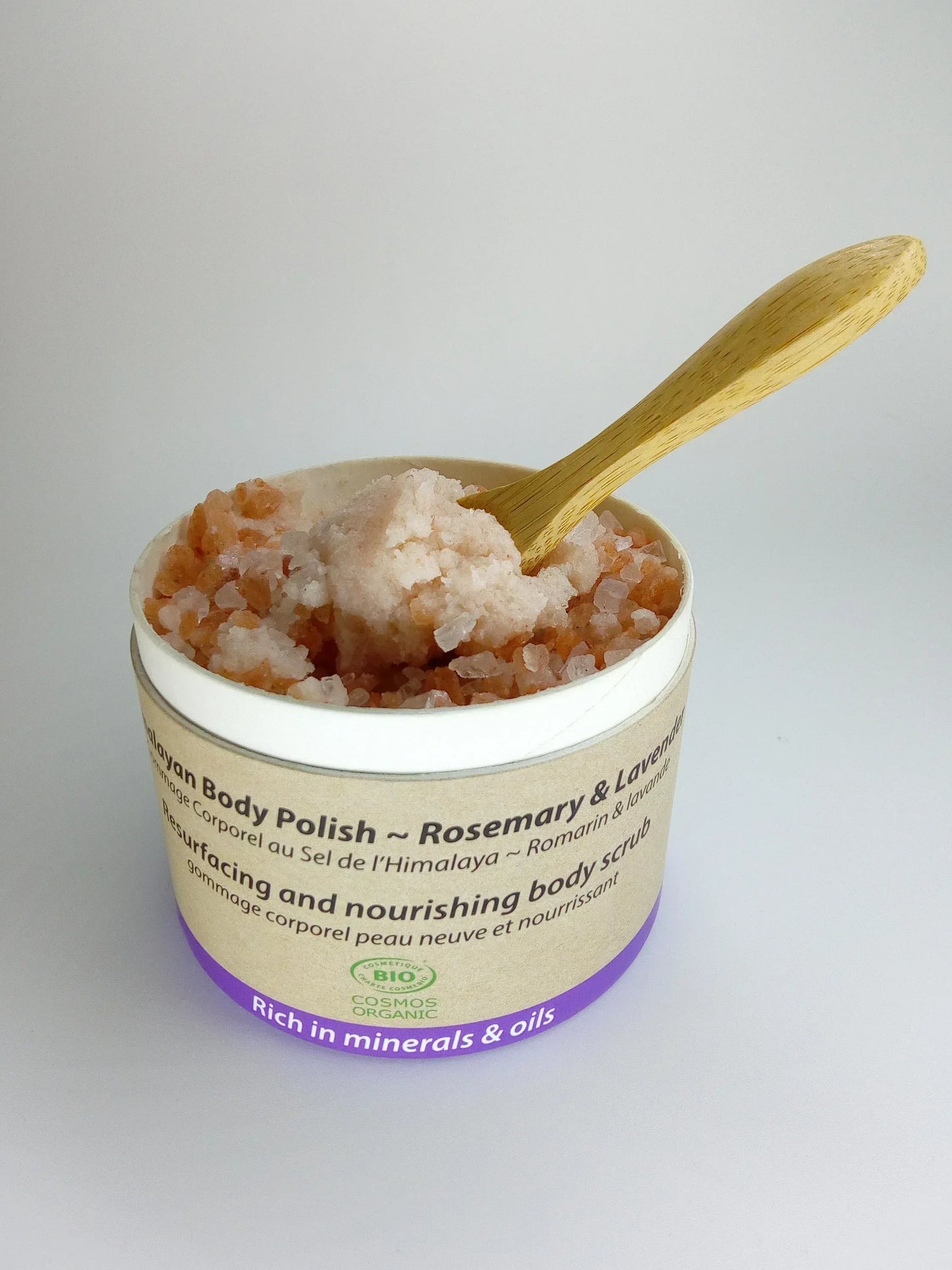 Organic Certified Body Polish Exfoliant - Lavender & Rosemary 200ml - - EcoGlow Essence