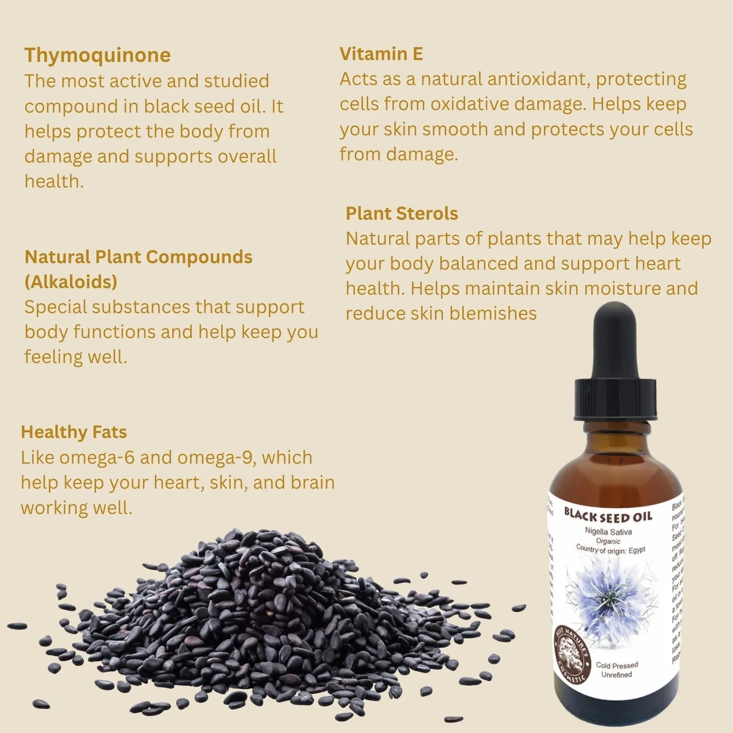 Black Seed Oil (organic, cold pressed, unrefined) - EcoGlow Essence