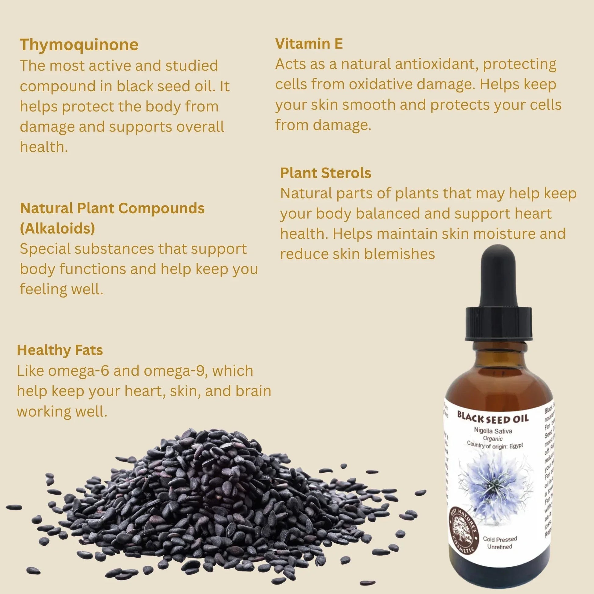 Black Seed Oil (organic, cold pressed, unrefined) - EcoGlow Essence
