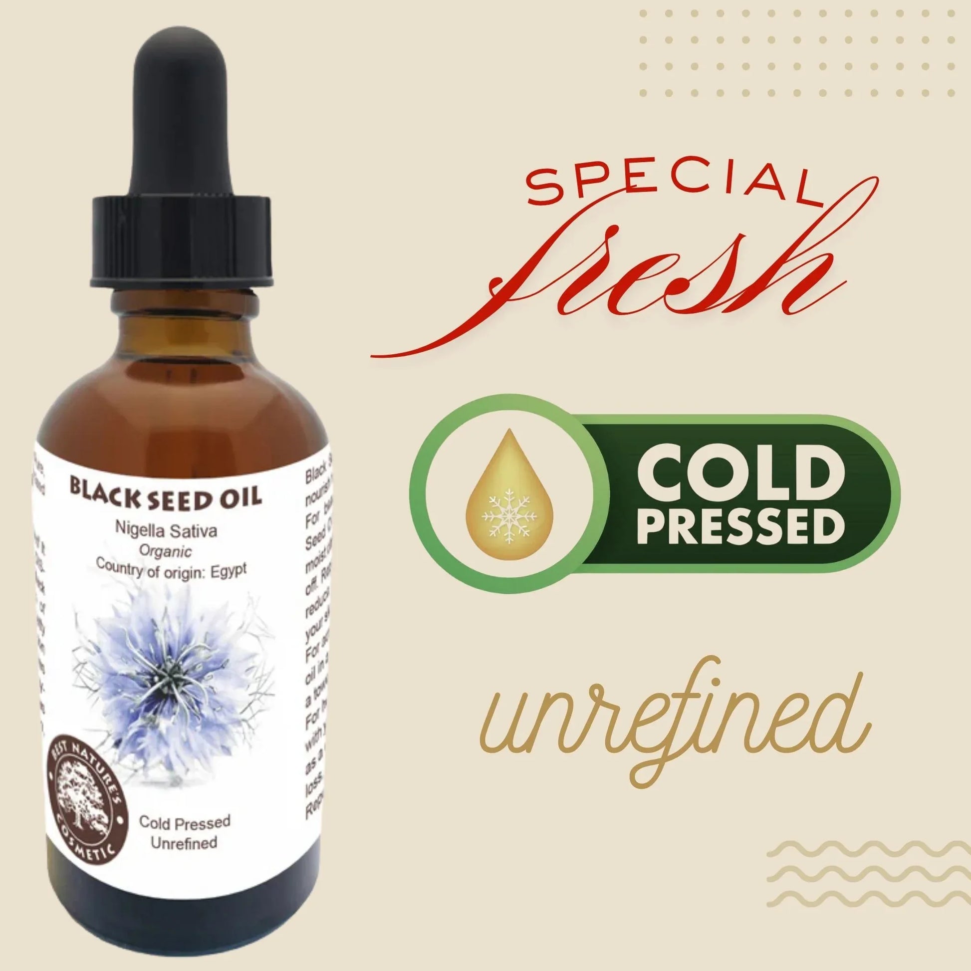 Black Seed Oil (organic, cold pressed, unrefined) - EcoGlow Essence