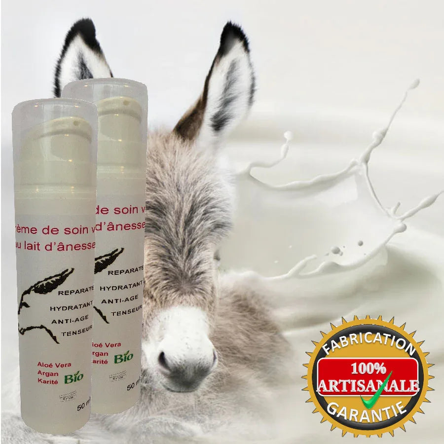 Face cream with organic donkey milk, organic argan oil 50 ml (airless) - EcoGlow Essence
