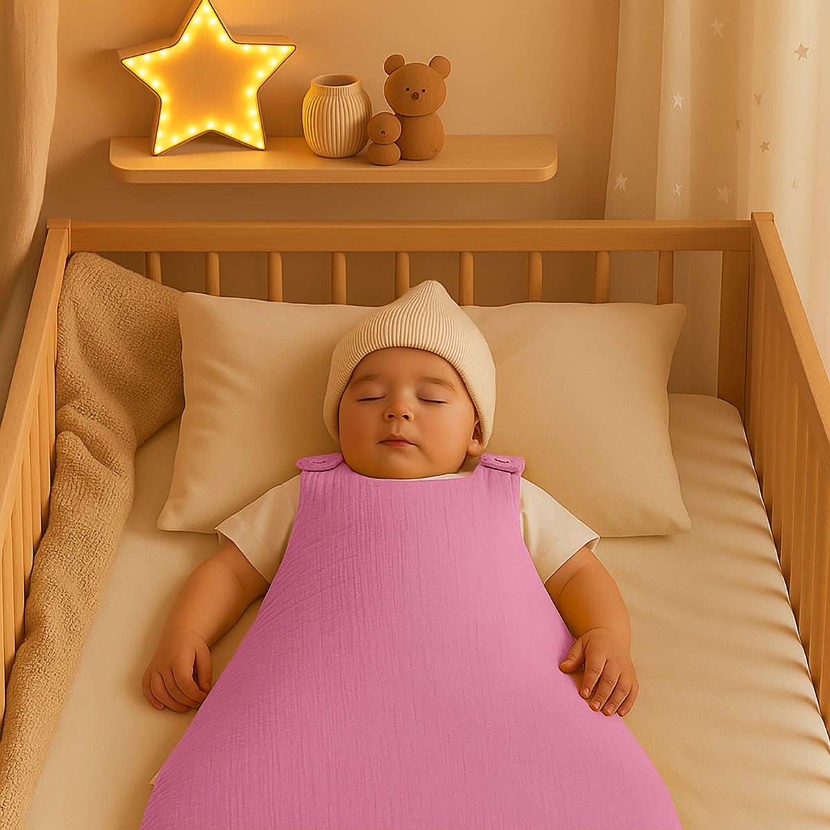 Winterschlafsack aus Bio-Baumwolle - Pink