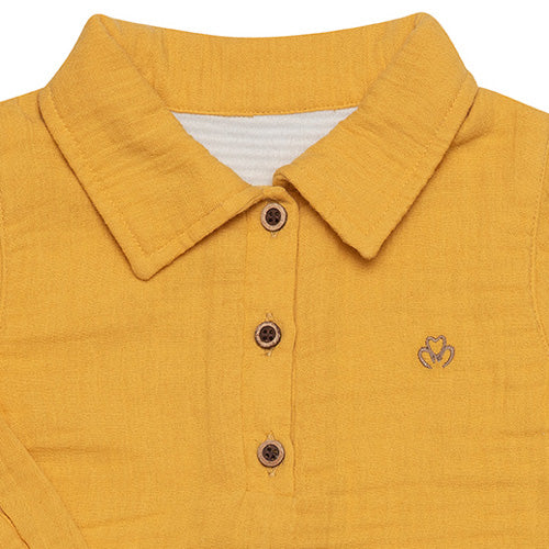 OrganicEra Organic Muslin Boy’s Bodysuit Shirt, Mustard